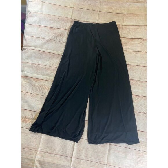 Vintage Cachet Women's Black Wide Leg Chiffon Pants - Large - Picture 11 of 11